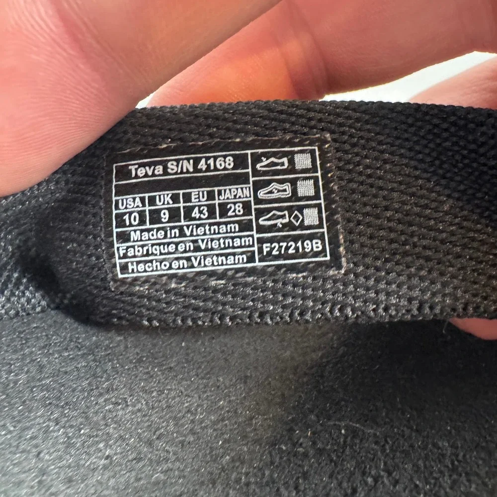 Teva Mush II Mens Black Flip Flop Sandals Cushioned Thong 4168 Size 10